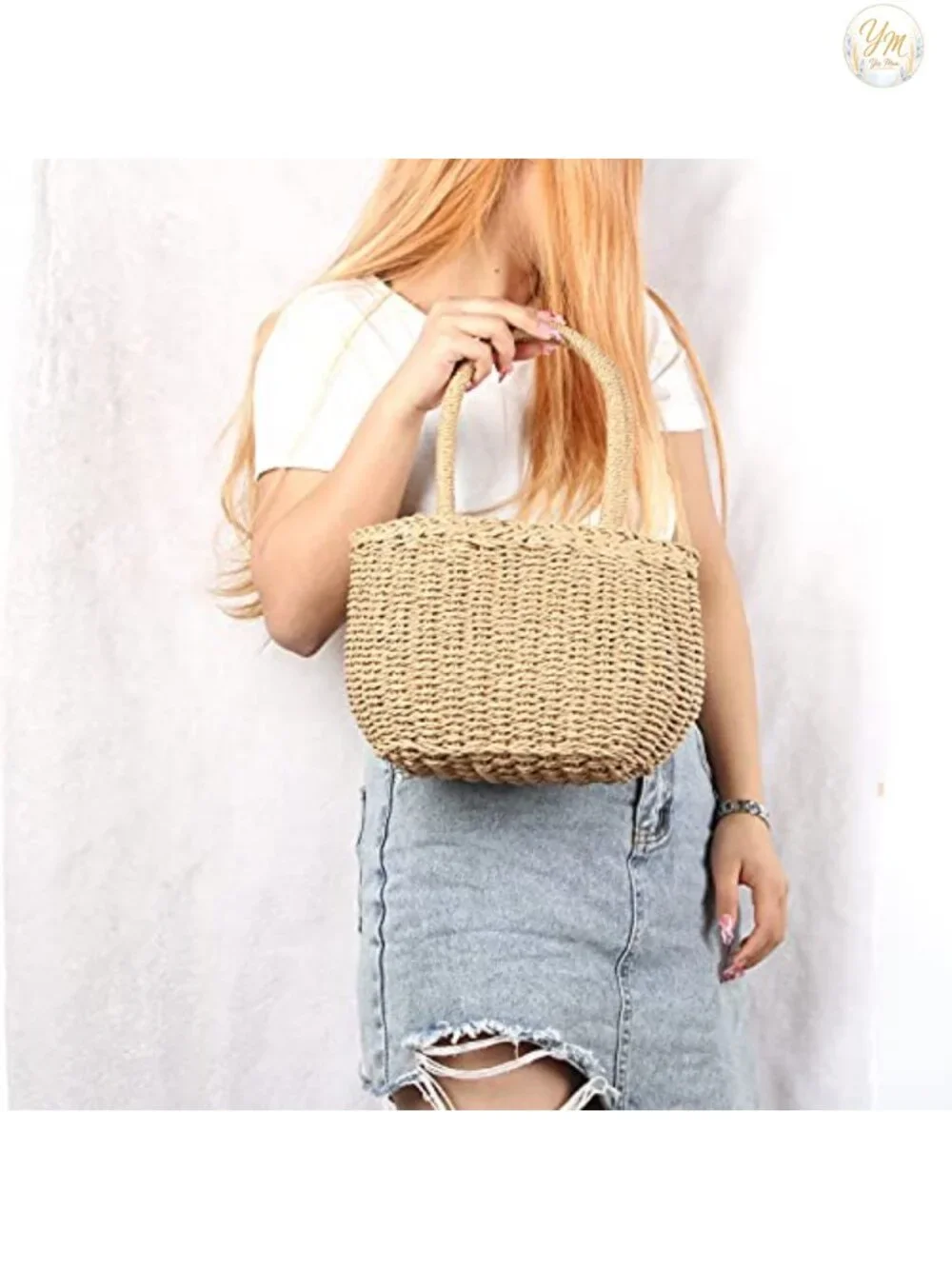 Women's Straw Hobo Bag, Handwoven Beach Crossbody Purse, Rattan Shoulder Tote,